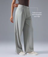 Modern Pleated Long Flowy Wide-leg Suit Pants| Women's Light Support Pants