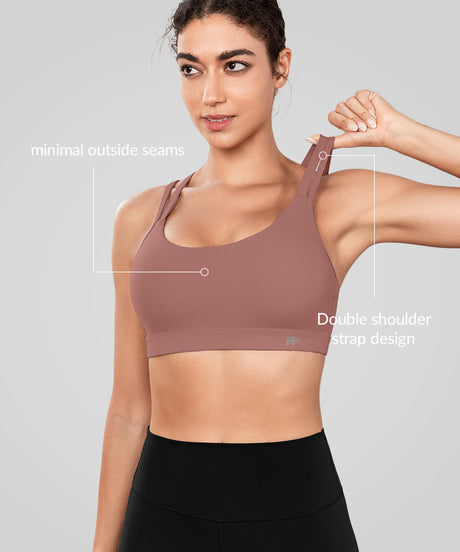 Echo Long Double Cross Straps Padded Yoga Bra | Women's Light Support Sports Bra