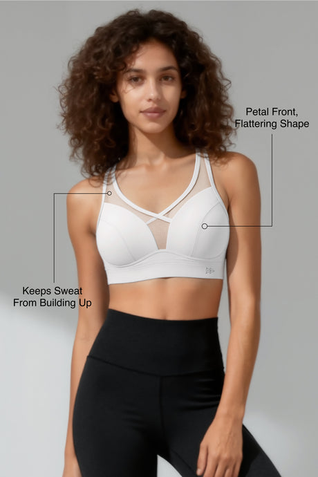 Sport-BH mit verstellbarem Mesh-Einsatz im Petal-Stil | Sport-BH für Damen mit mittlerem Halt