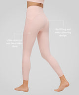 Atmungsaktive Leggings mit seitlichem Mesh-Logo-Print, 25 Zoll | Leicht stützende Leggings für Damen