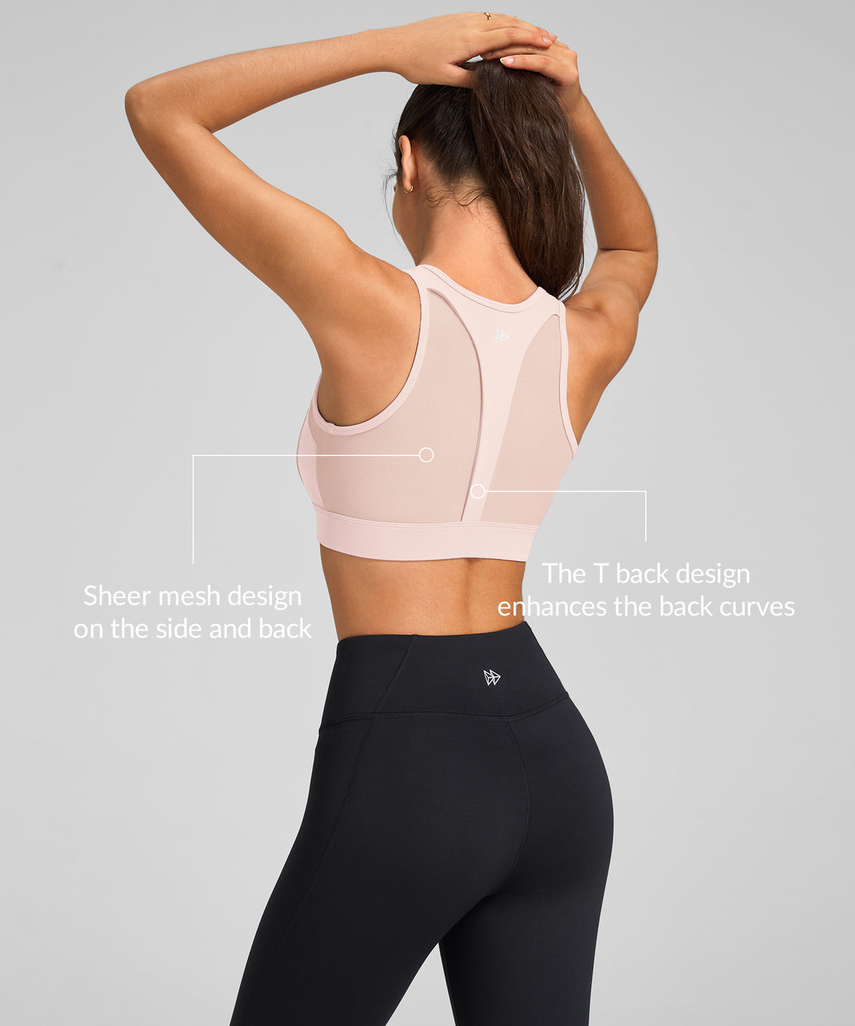 Power T-back Mesh Lightweight Running Bra | Women's High Support Sports Bra