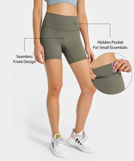 Shift Stretchy Soft No Front Seam Pocket Shorts 4 inches| Women's Light Support Shorts