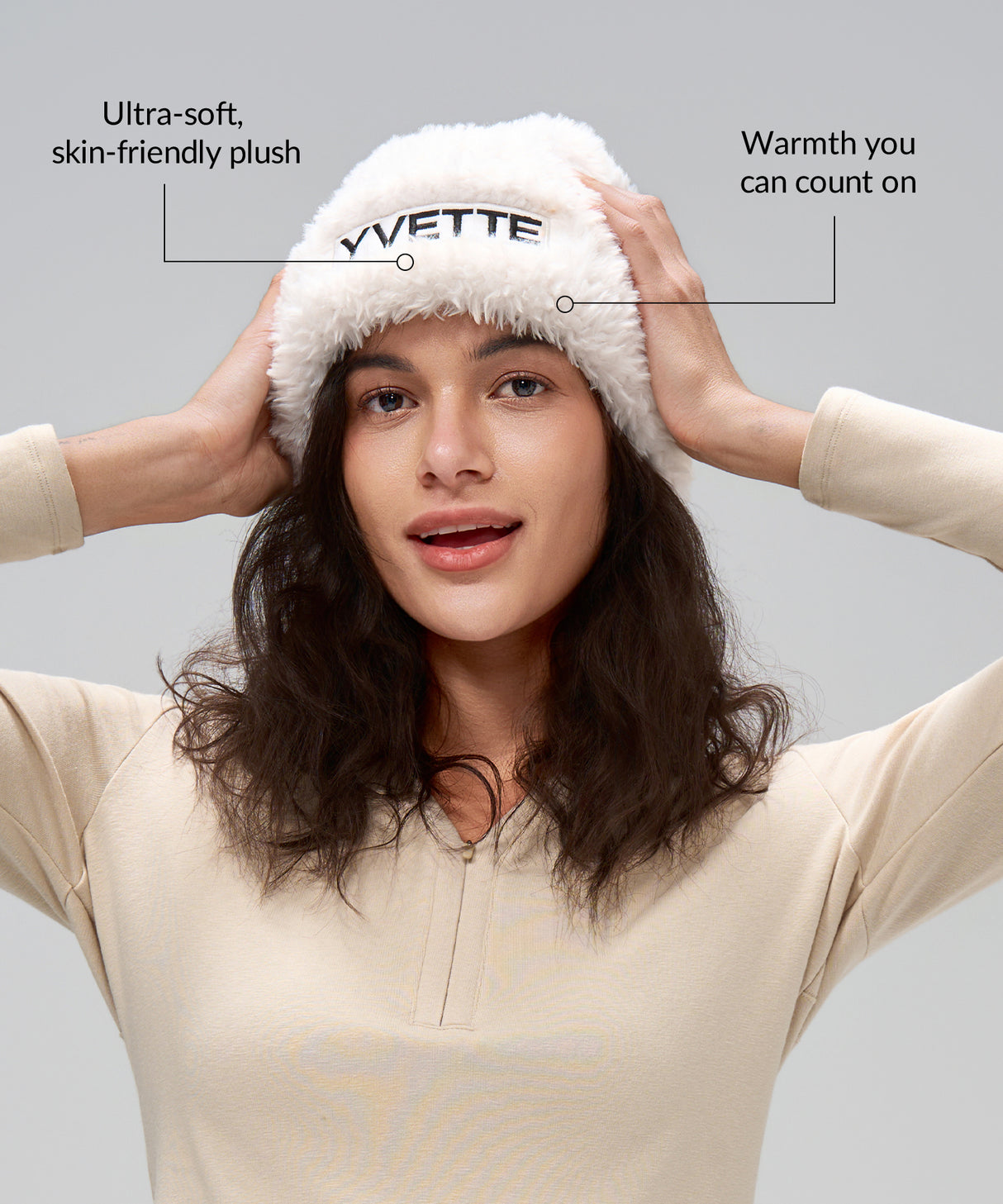 Yvette Plush Warm Beanie Hat