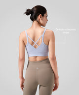 Anywhere V-neck Cross Thin Strap Yoga Bra| Women's Light Support Sports Bra