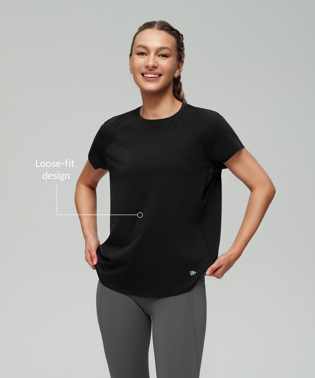 Anywhere Back Mesh Solid Color Comfortable T-shirt