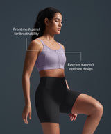 Reggiseno da corsa imbottito con spalline regolabili Power Zip | Reggiseno sportivo ad alto sostegno da donna