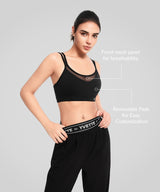 Shift Mesh Yoga-BH mit herausnehmbaren Polstern und doppelten Rückenträgern | Leicht stützender Sport-BH für Damen