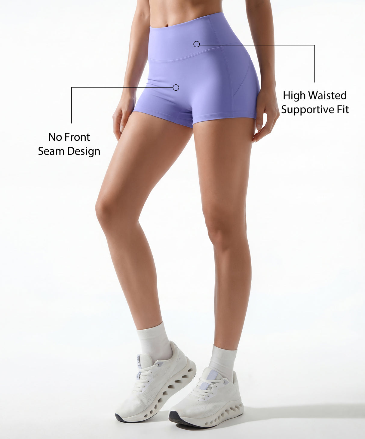 Shift High Rise Shorts With No Front Seam Design 2.5 Inches | Women's Yoga, Running & HIIT Shorts