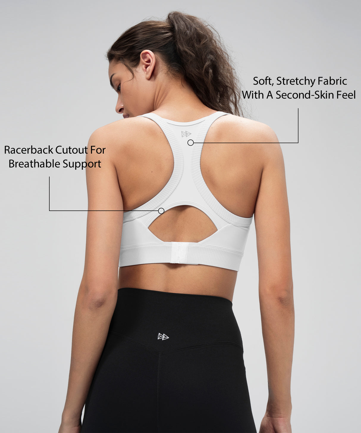 Shift Ribbed Sewn-in Pads Racerback Running Bra | Women's High Support Sports Bra