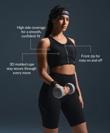 Sculpt Zip Mesh Racerback Padded Running Bra | Women's High Support Sports Bra