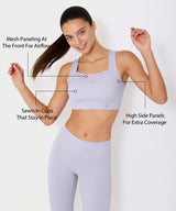 Power Racerback Mesh Full Coverage Running Bra | Women's High Support Sports Bra