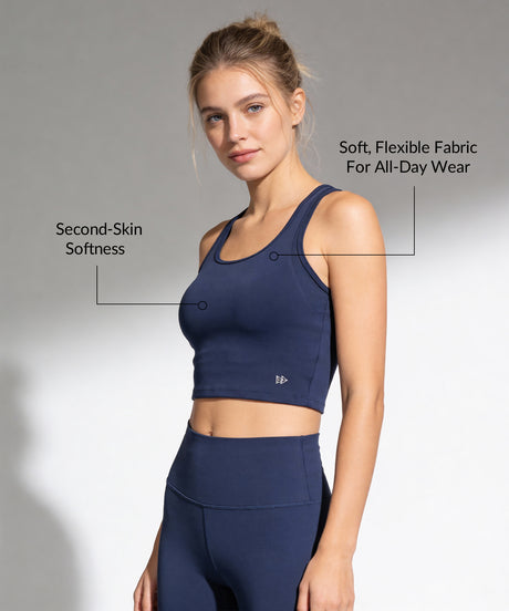 Anywhere Full-Coverage Fixed Pads Mesh Longline Yoga Bra | Women's Sports Tank