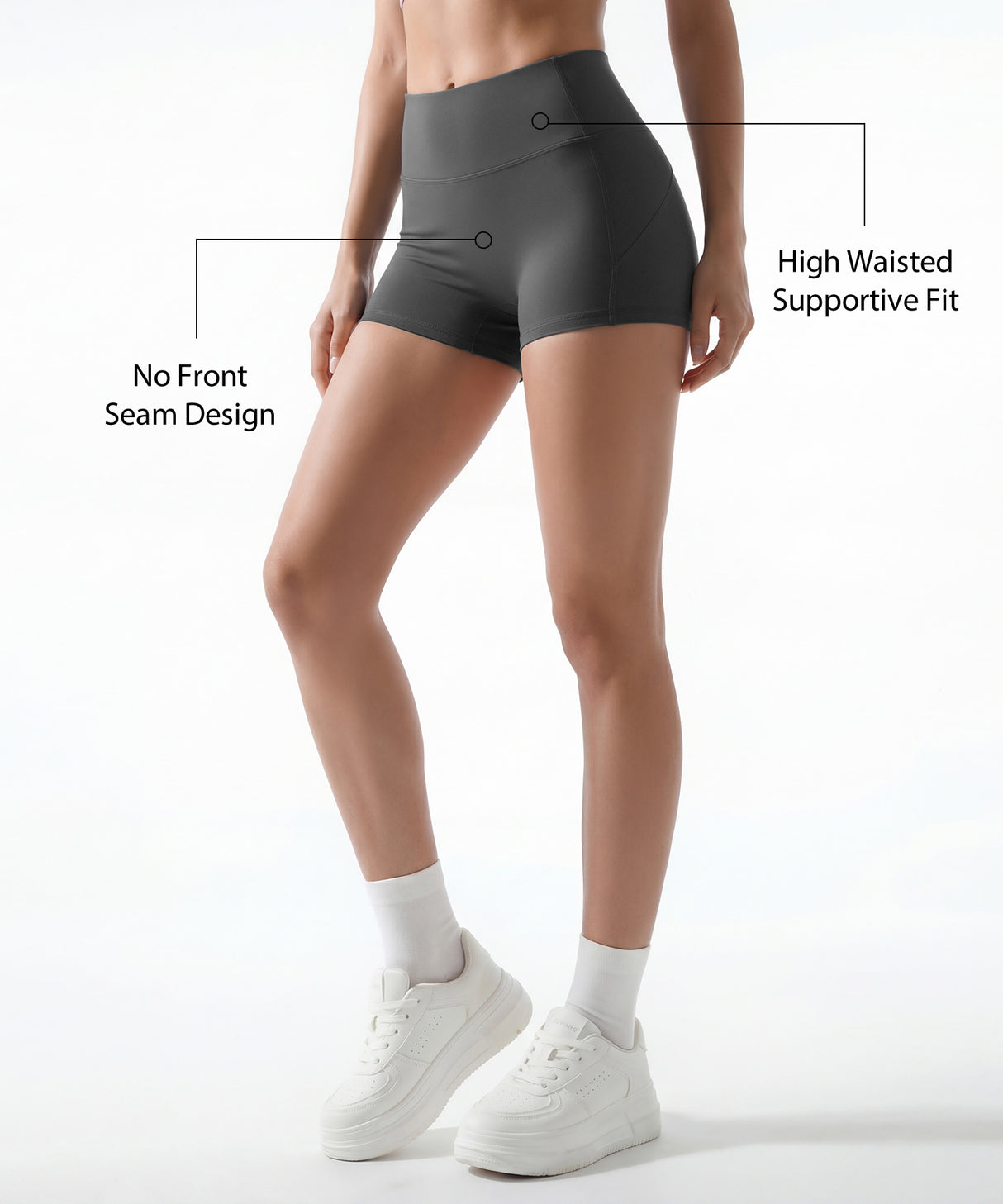 Shift High Rise Shorts With No Front Seam Design 2.5 Inches | Women's Yoga, Running & HIIT Shorts