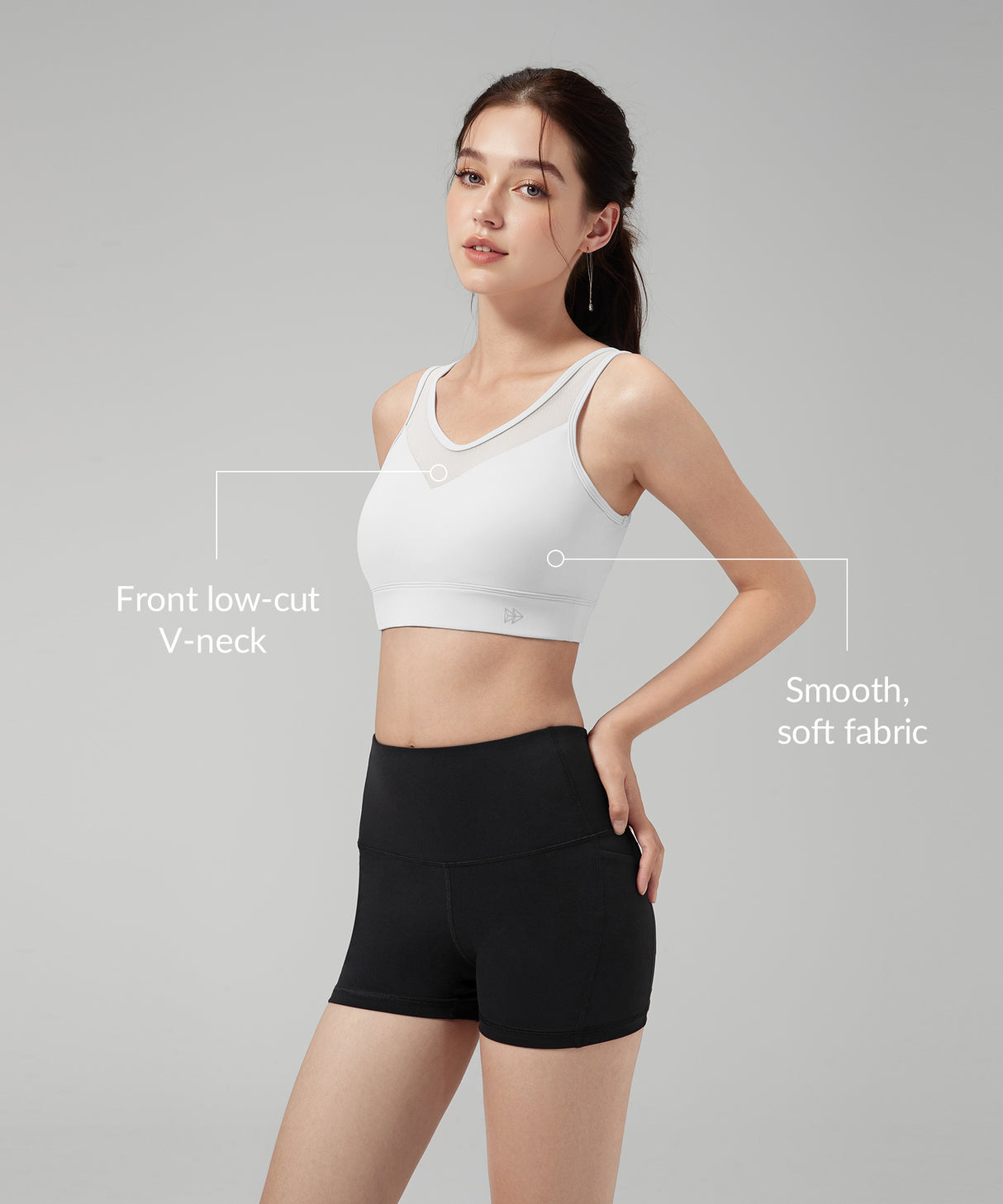 Power Front Sheer Mesh H-Back Sports Bra| Women's High Support Sports Bra