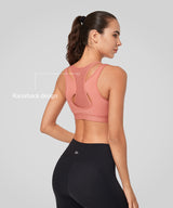 Enfold Zip Mesh Racerback Padded Running Bra | Women's High Support Sports Bra