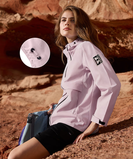 Anywhere Long Hooded Durable Waterproof Softshell Jacket| Women's Sports Jacket