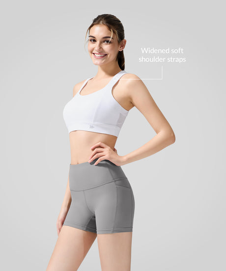 Echo Key Hole Back Mesh Andningsbar Yoga-BH | Sport-BH med lätt stöd för kvinnor