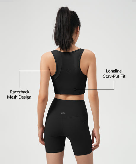 Anywhere Full-Coverage Fixed Pads Longline Yoga Bra | Women's Sports Tank