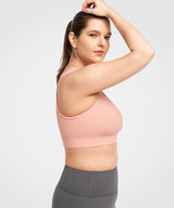 Echo Jacquard Mesh Dragkedja Fram Vadderad Löpar-BH | Sport-BH med Högt Stöd för Damer