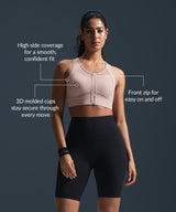 Reggiseno da corsa imbottito Sculpt Zip Mesh Racerback | Reggiseno sportivo ad alto sostegno da donna