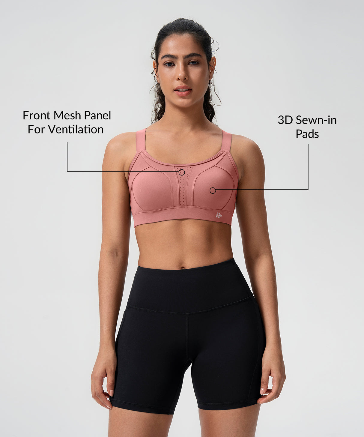 Power Adjustable Crisscross Padded Running Bra | Women's High Support Sports Bra