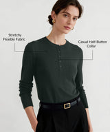 Anywhere Casual Half-Button Collar Long Sleeve Shirt | Women's Long Sleeve T-shirt