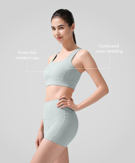 Echo Natural Shine Sporty Open-back Running Bra | Women's High Support Sports Bra