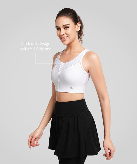 Power Waffle Mesh Breathable Running Bra | Women's High Support Sports Bra