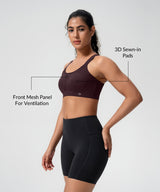 Power Adjustable Crisscross Padded Running Bra | Women's High Support Sports Bra