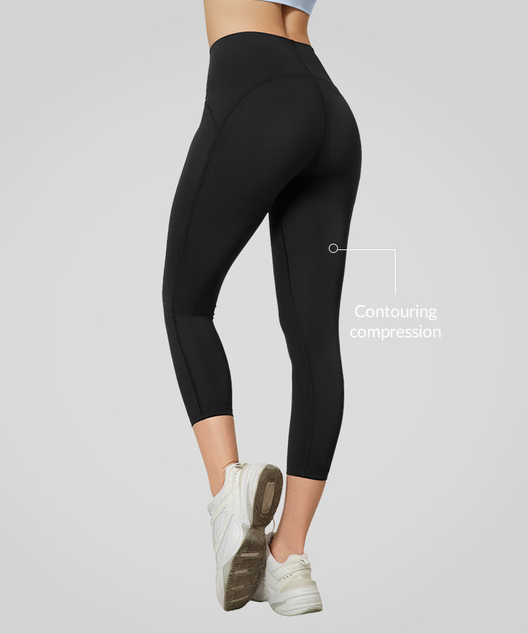 Sömlösa löparleggings med kraftfull rumpa och sömlösa löpartights 62 cm | Damleggings med högt stöd