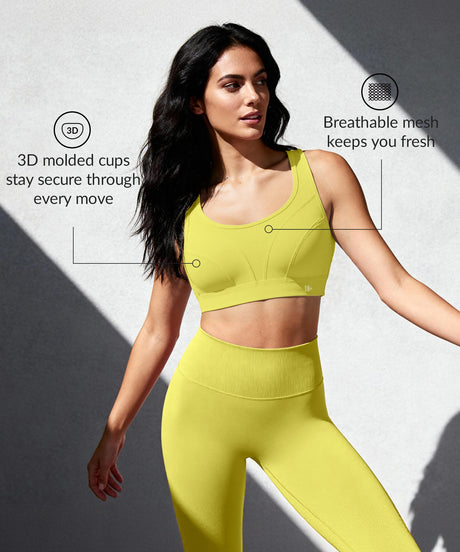 Sujetador deportivo acolchado Power Adjustable Enhance | Sujetador deportivo de sujeción media para mujer