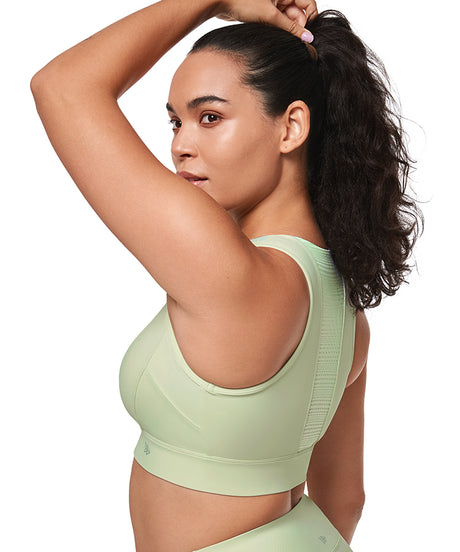 Echo Zipper Mesh Racerback Padded Running Bra | Women's High Support Sports Bra