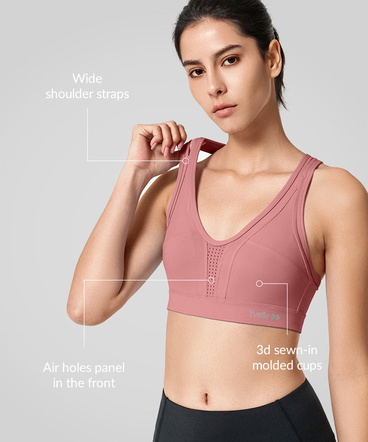 Power Cross Back Padded Running Bra | Women's High Support Sports Bra