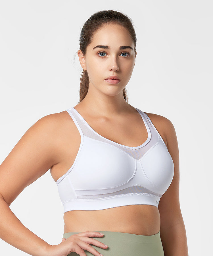 Power Mesh Racer Back Bra - White – Carnage