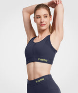 Reggiseno da corsa imbottito con zip frontale in rete e logo Echo | Reggiseno sportivo ad alto sostegno da donna