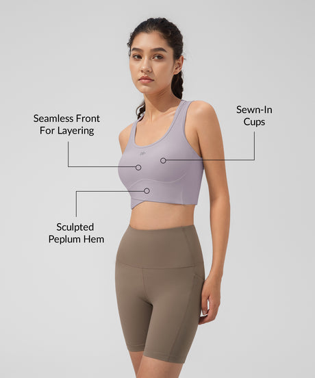 Anywhere Full-Coverage Fixed Pads Longline Yoga Bra | Women's Sports Tank