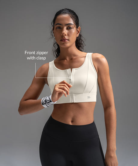 Power Mesh Sweetheart Neck Back Sports Bra| Women's High Support Sports Bra