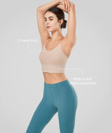Echo V-Neck Ribbed Padded Yoga Bra | Women's Light Support Sports Bra