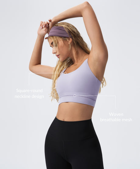 Anywhere V-back Braided Soft Yoga Bra | Women's Light Support Sports Bra