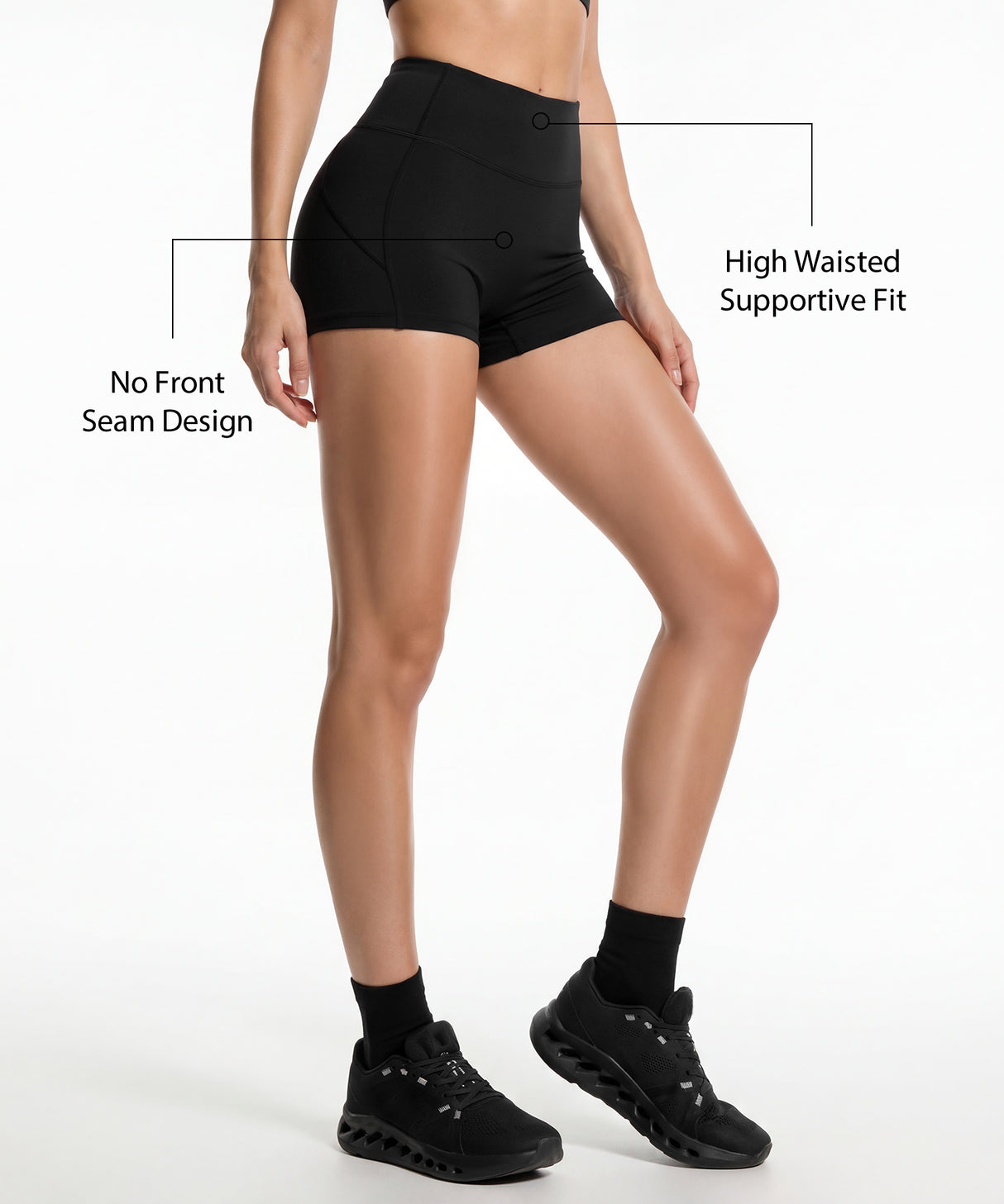Shift High Rise Shorts With No Front Seam Design 2.5 Inches | Women's Yoga, Running & HIIT Shorts