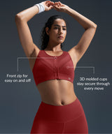 Enfold Zip Mesh gepolsterter Lauf-BH | Damen-Sport-BH mit starkem Halt