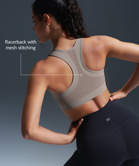 Enfold Zip Front Mesh Racerback Vadderad Löpar-BH | Sport-BH med Högt Stöd för Damer