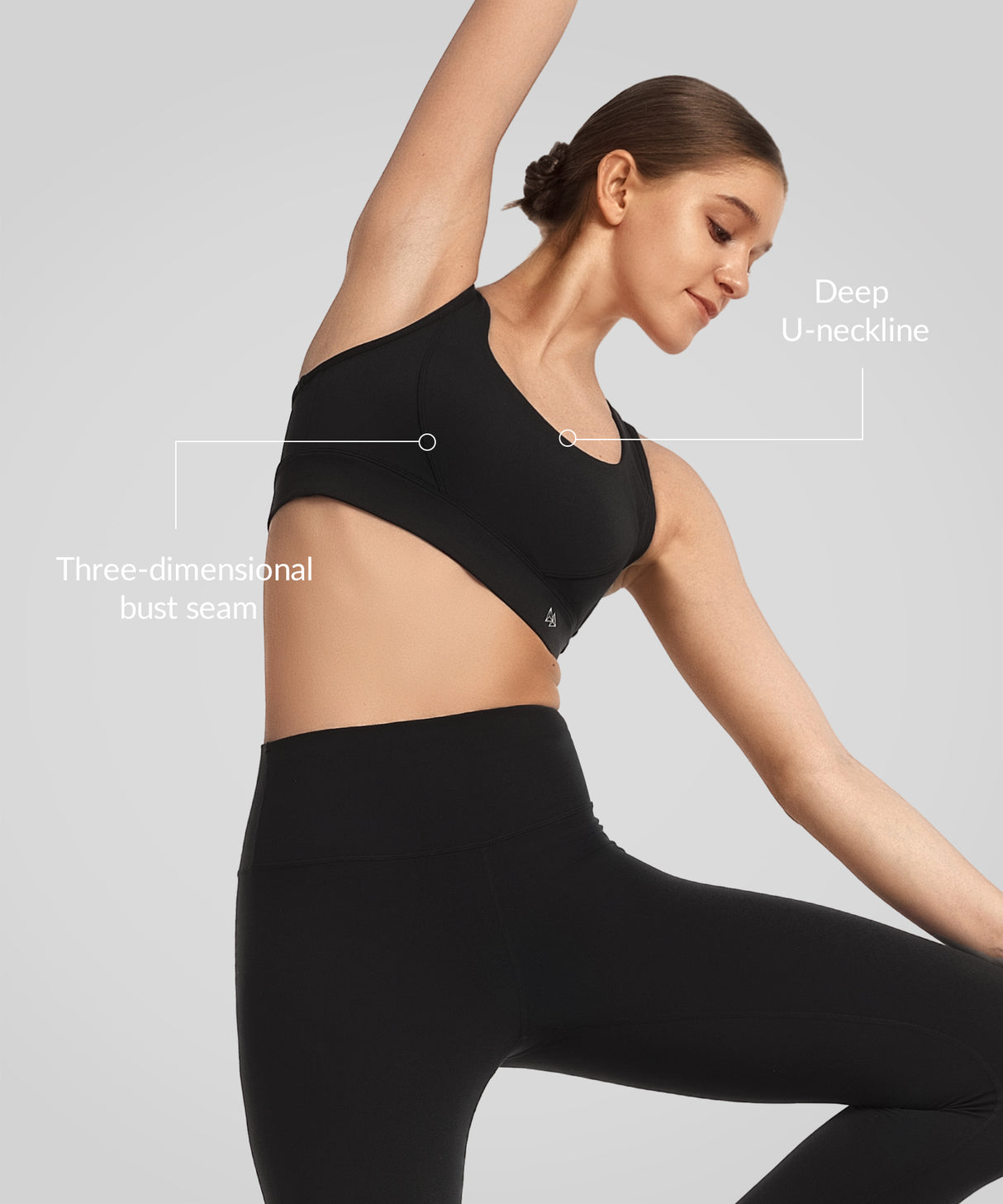 Anywhere Strappy U-ringad yoga-bh med korsad rygg | Sport-bh med lätt stöd för kvinnor