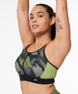 Echo Camouflage Adjustable Zip Racerback Padded Running Bra | Women's High Support Sports Bra