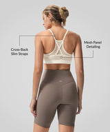 Anywhere Double Strap Sheer Mesh Yoga Bra| Women's Light Support Sports Bra