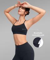 Anywhere Yoga-BH mit U-Ausschnitt und Riemchenpolster | Sport-BH mit leichter Unterstützung für Damen