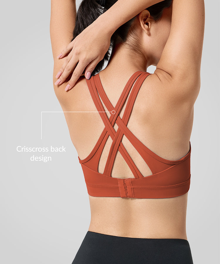 Power Cross Back Padded Running Bra | Women's High Support Sports