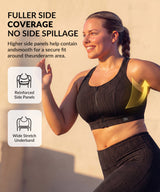 Löpar-bh med Power Zip och randigt mönster framtill | Sport-bh med högt stöd för kvinnor