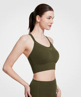 Shift Longline Mesh Strappy Padded Yoga BH | Leicht stützender Sport-BH für Damen