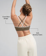 Sujetador de yoga acolchado con doble tirante Anywhere Scoop | Sujetador deportivo de sujeción ligera para mujer